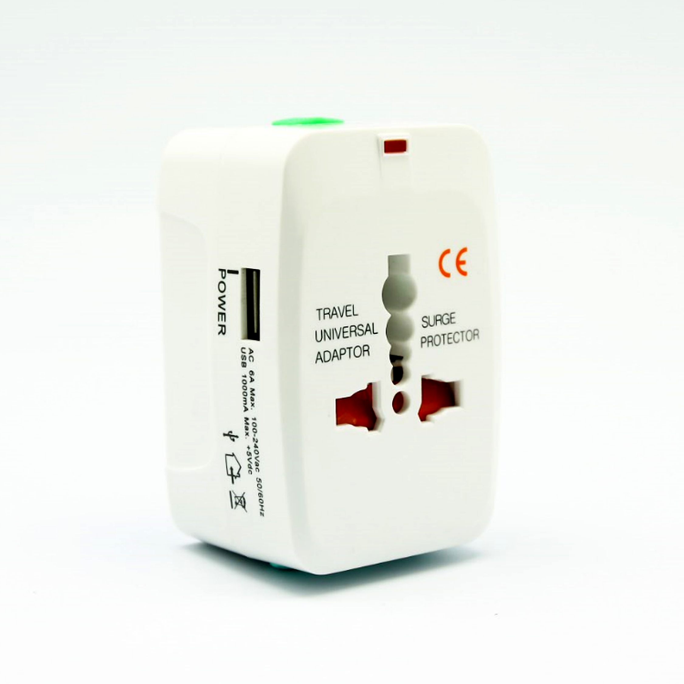 محول سفر عالمي بمنفذ USB واحد