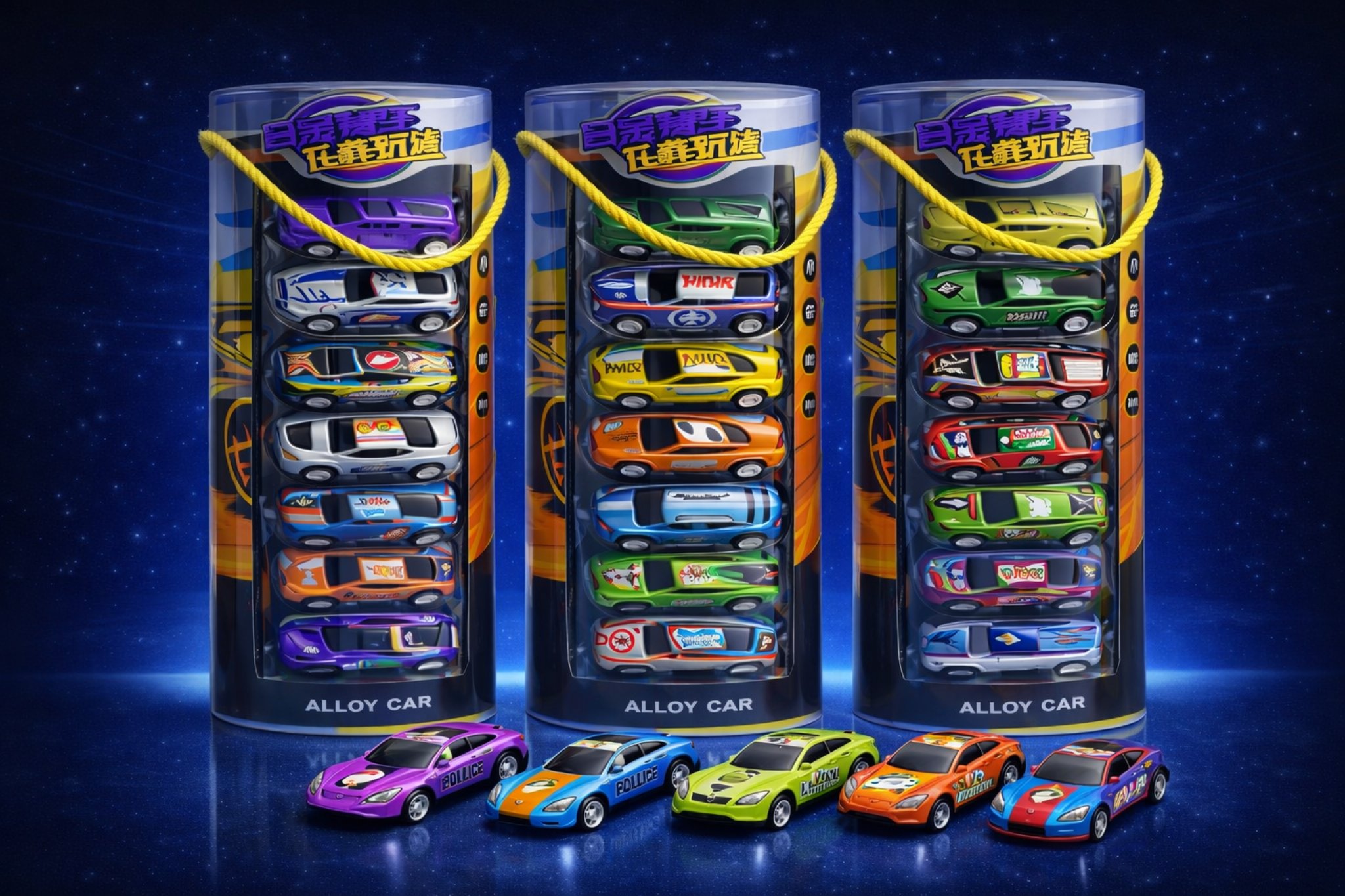 مجموعة سيارات سباق معدنية للأطفال