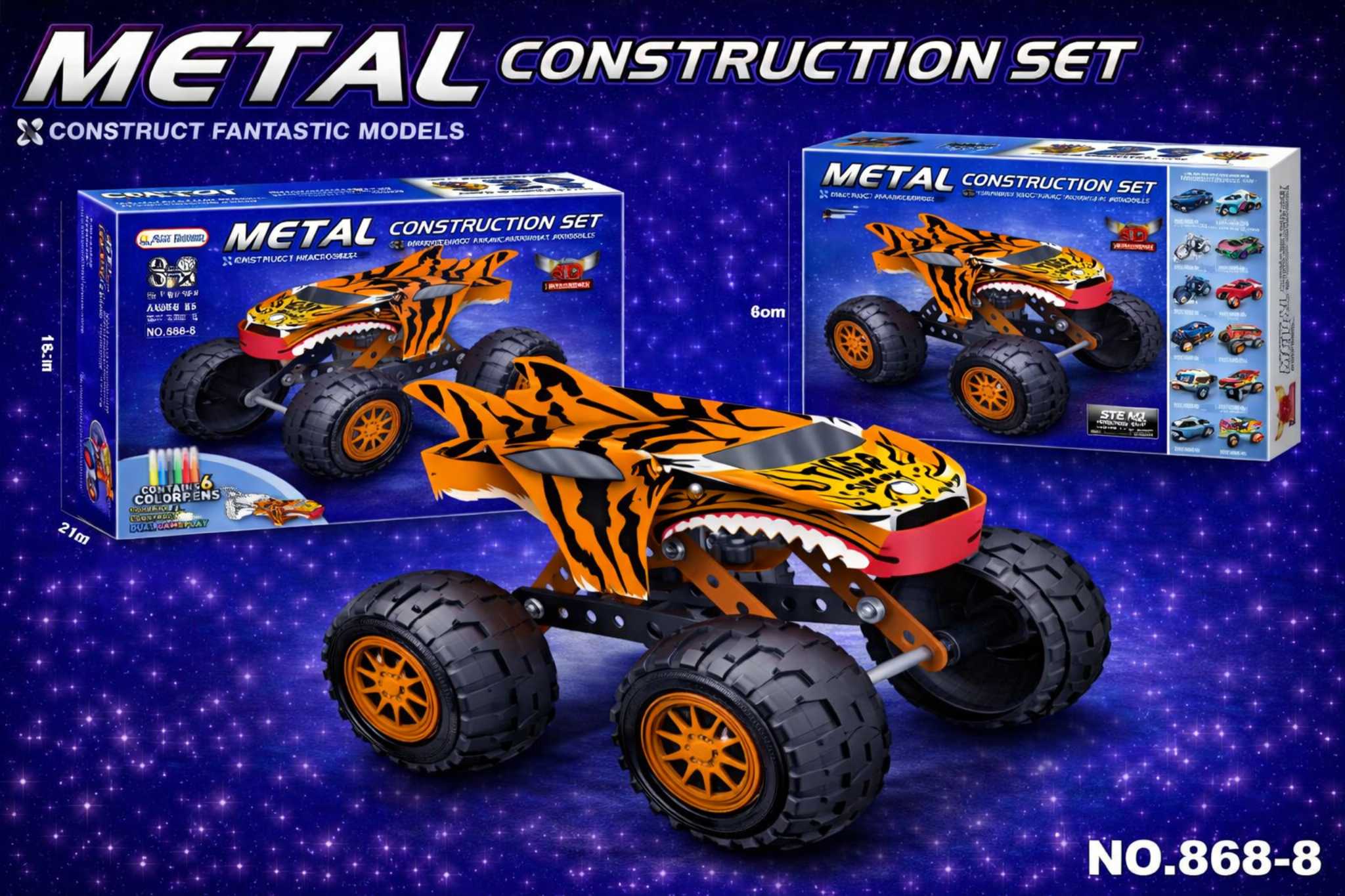 شاحنة مونستر معدنية للتركيب – تايغر شارك