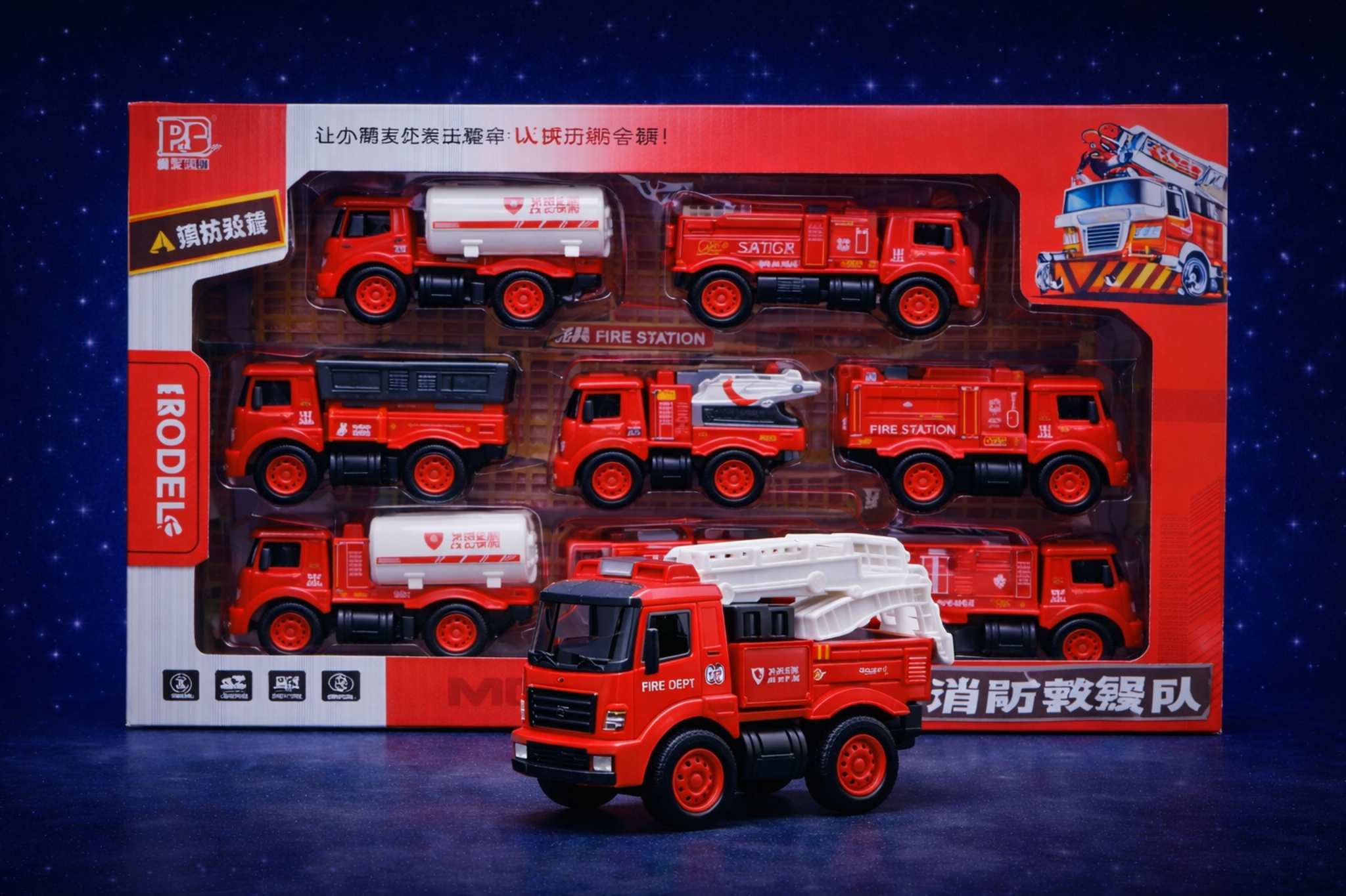 مجموعة سيارات إطفاء للأطفال