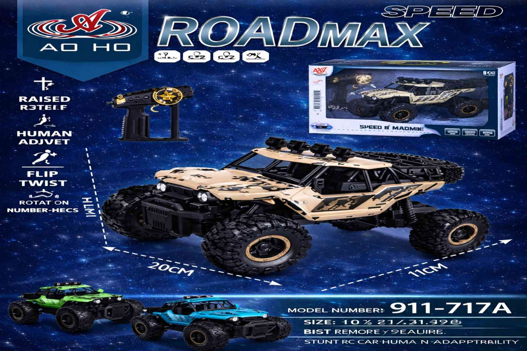 سيارة روك كراولر معدنية للتسلق بالتحكم عن بعد