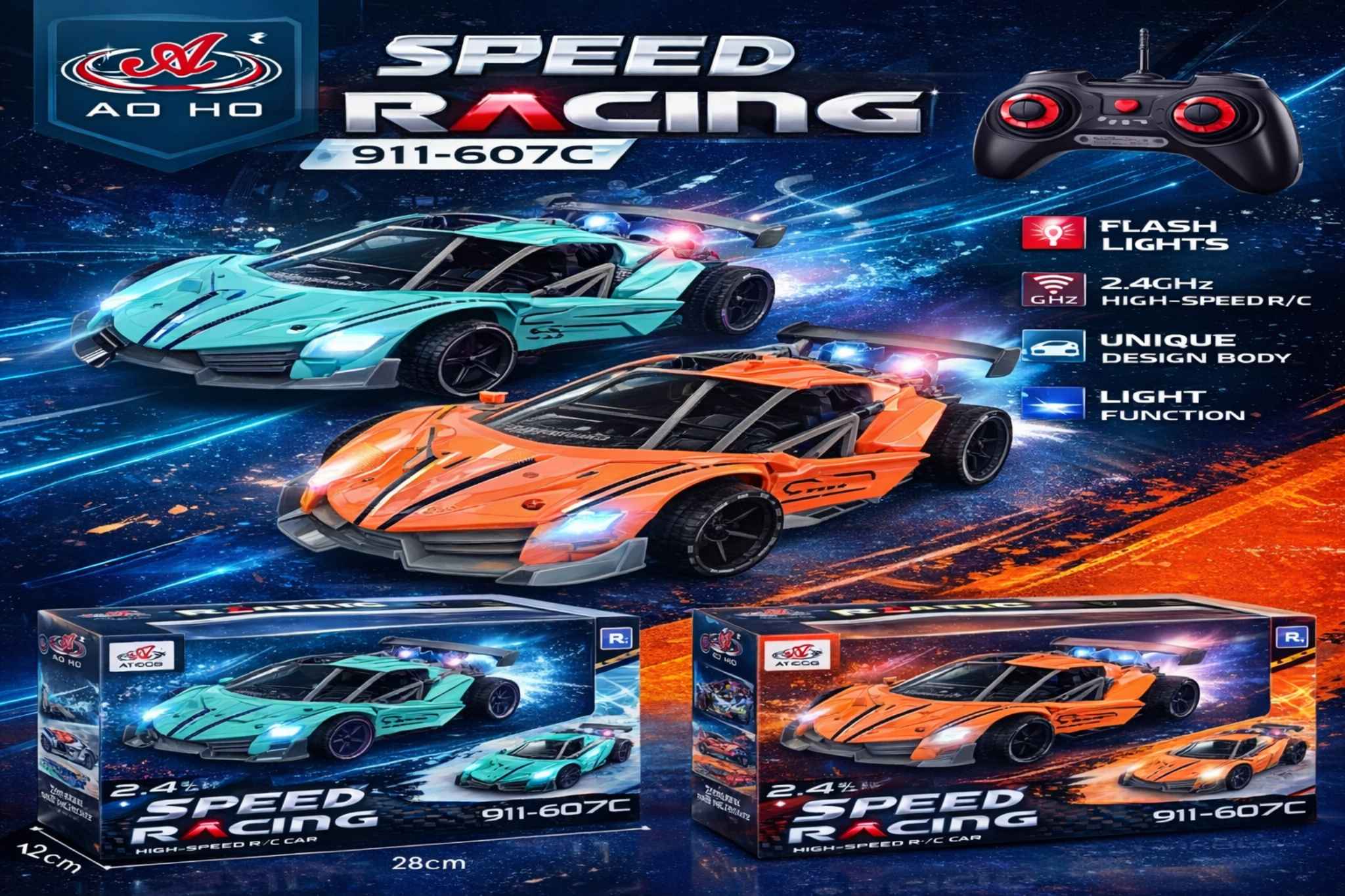 سيارة لامبورغيني رياضية بالتحكم عن بعد مع مؤثرات ضباب