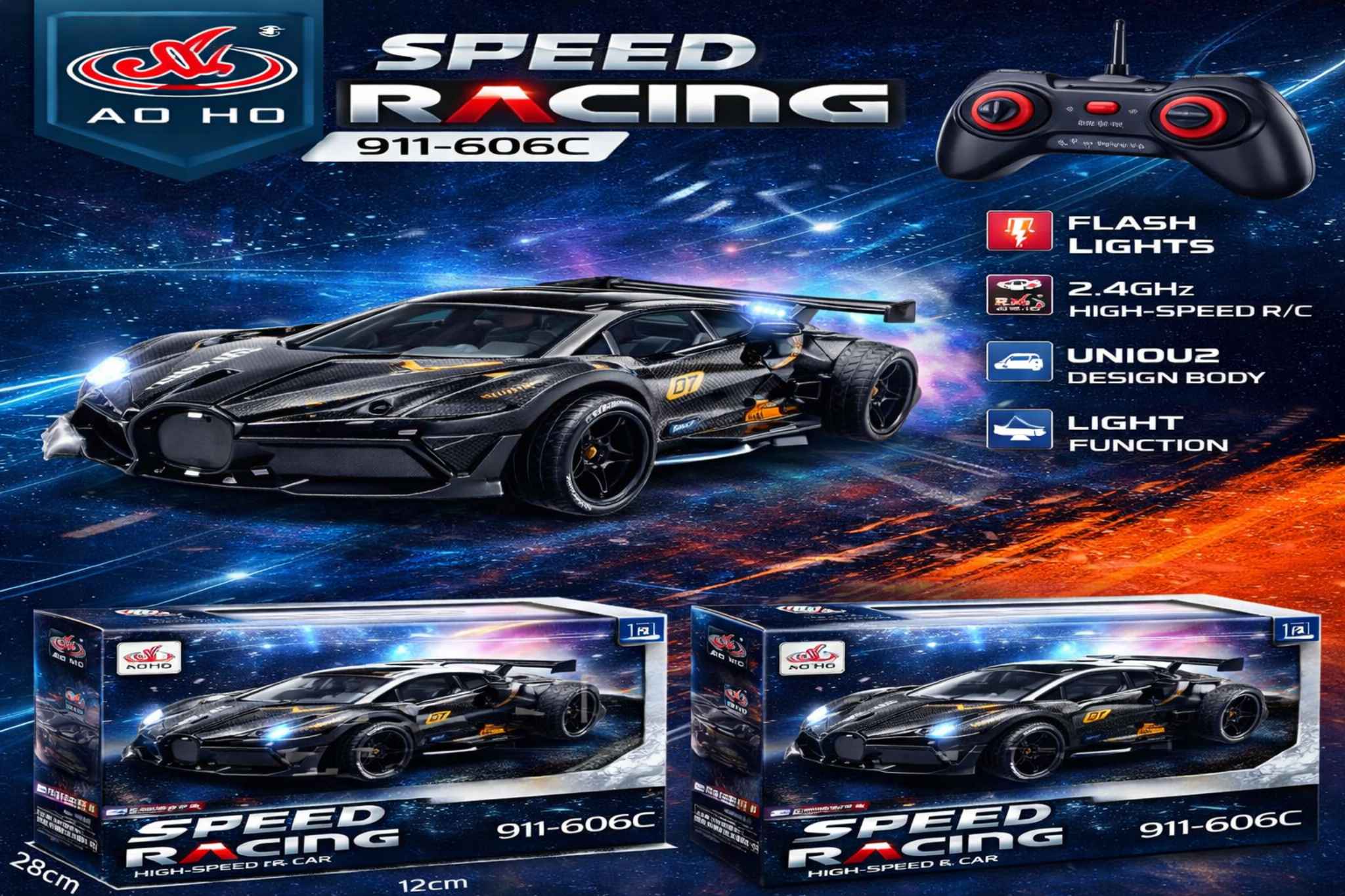 سيارة بوجاتي هايبر كار بالتحكم عن بعد مع مؤثرات ضباب