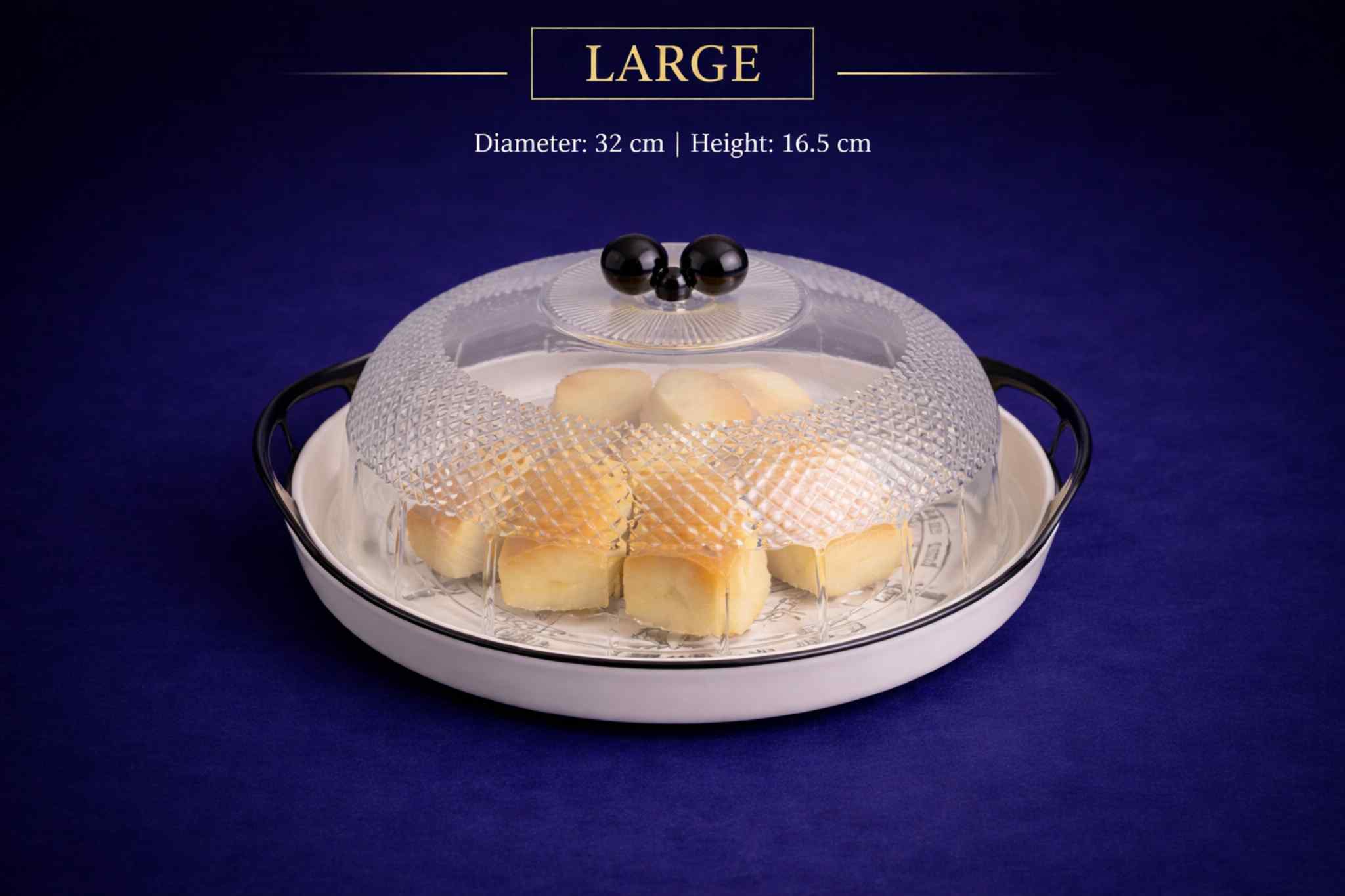 طبق فواكه أنيق بقاعدة مرتفعة (كبير)