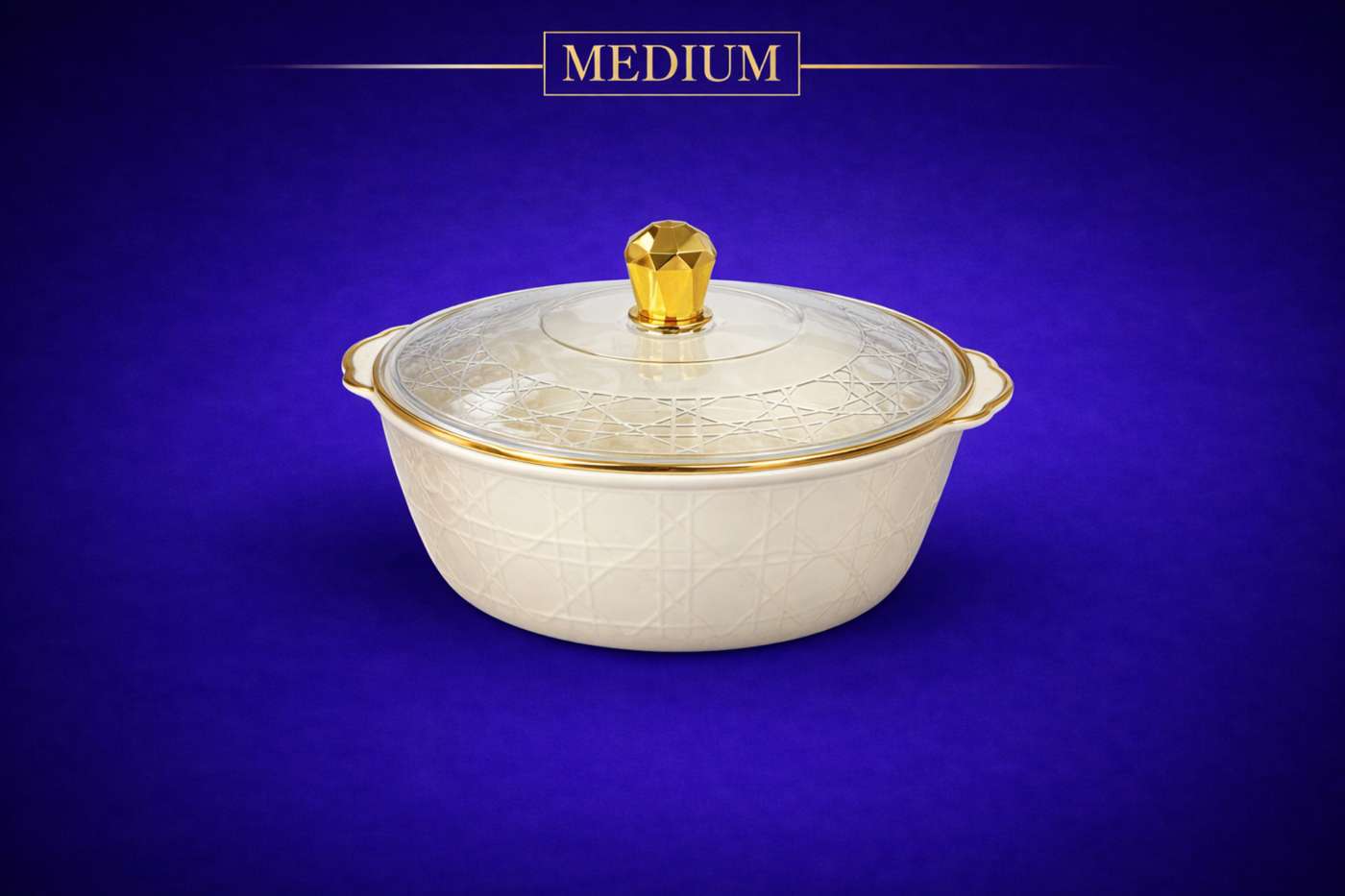 طبق فواكه متوسط بقاعدة مرتفعة