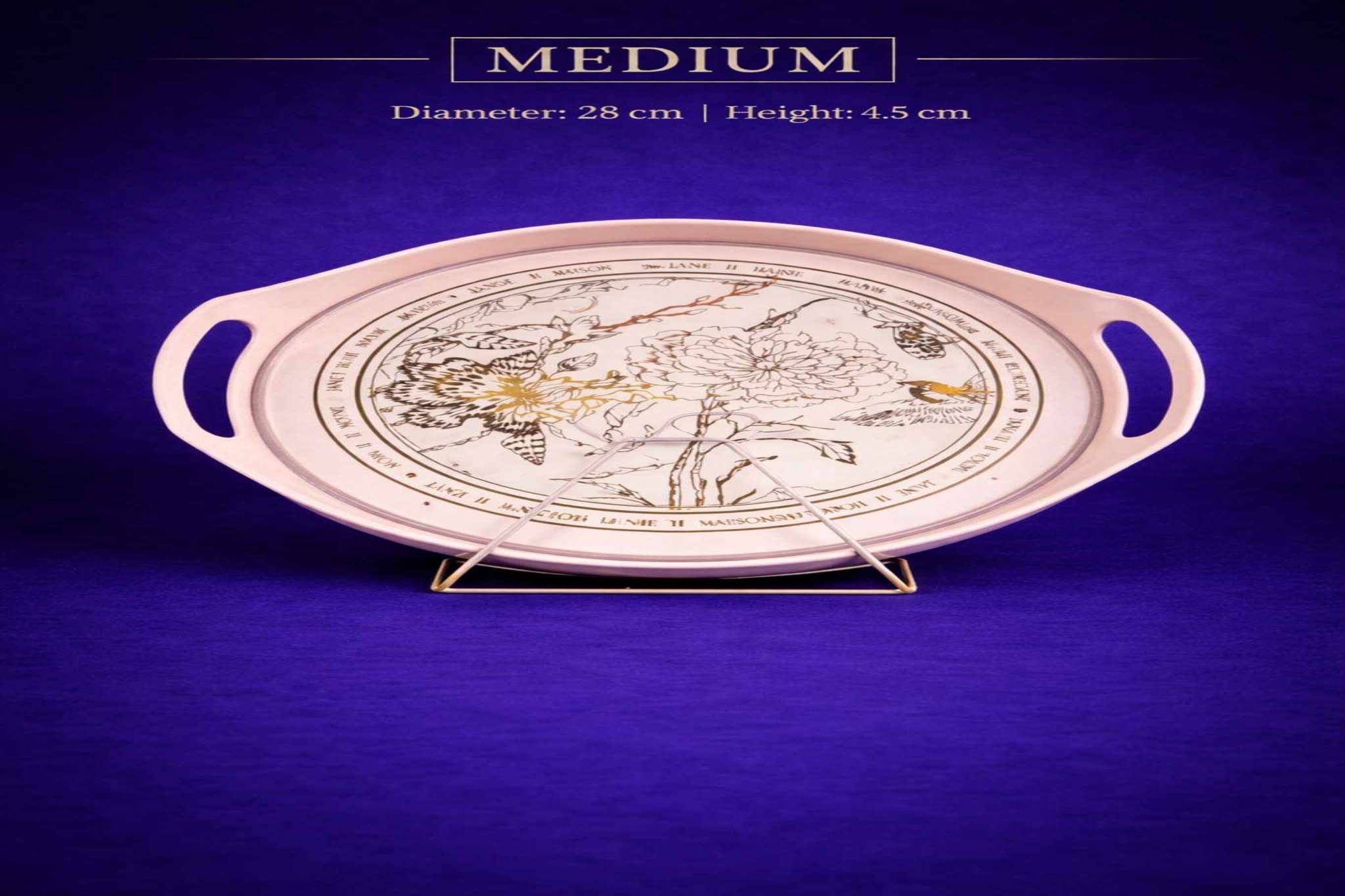 طبق فواكه أنيق بقاعدة مرتفعة (متوسط)