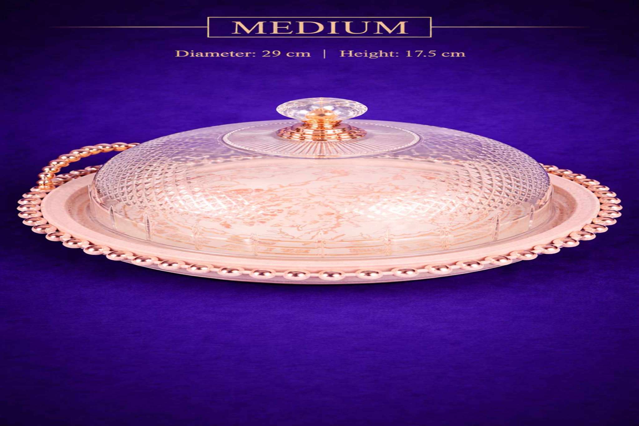 طبق فواكه أنيق بقاعدة مرتفعة متوسط